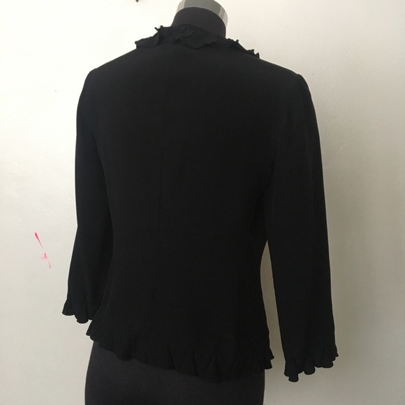 Prada Ruffled Silk Button Front Blouse Top EUC - Picture 5 of 6